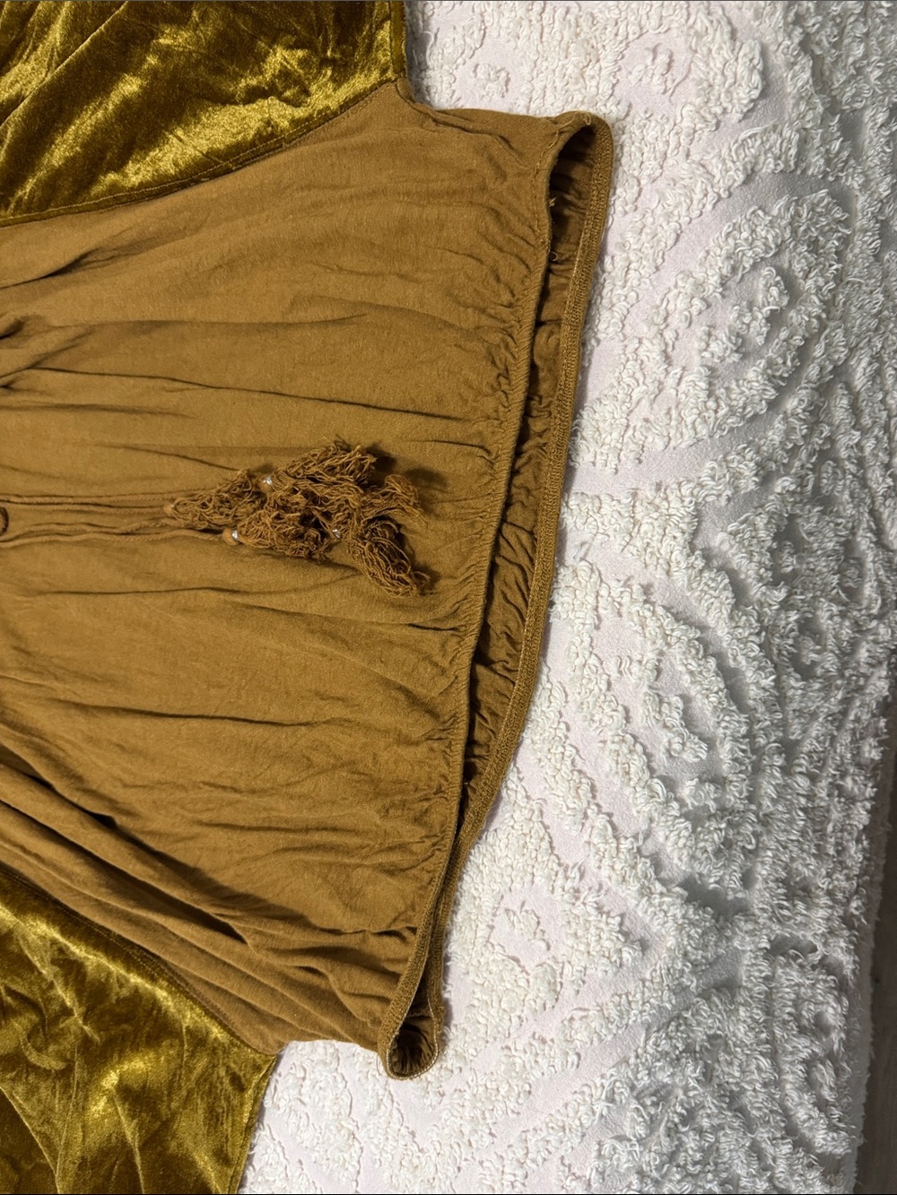 Free People Velvet Dolman Blouse in Olive Green and Brown - Picture 2 of 5